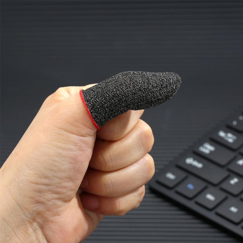 Vesslam 10 Pack Gaming Finger Sleeves, 0.3mm Silver Fiber dedales Gamer, Smooth Operation, Anti-Sweat, Extremely Thin,Maximum Touch Response,Comfortable fit, Fit Mobile Phone Tablet Devices - Image 4